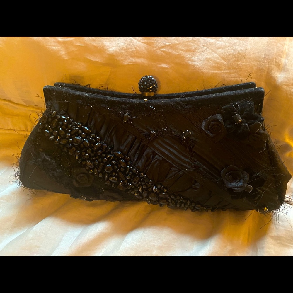 Mary Frances beaded clutch handbag with strap. Great condition, barely used.